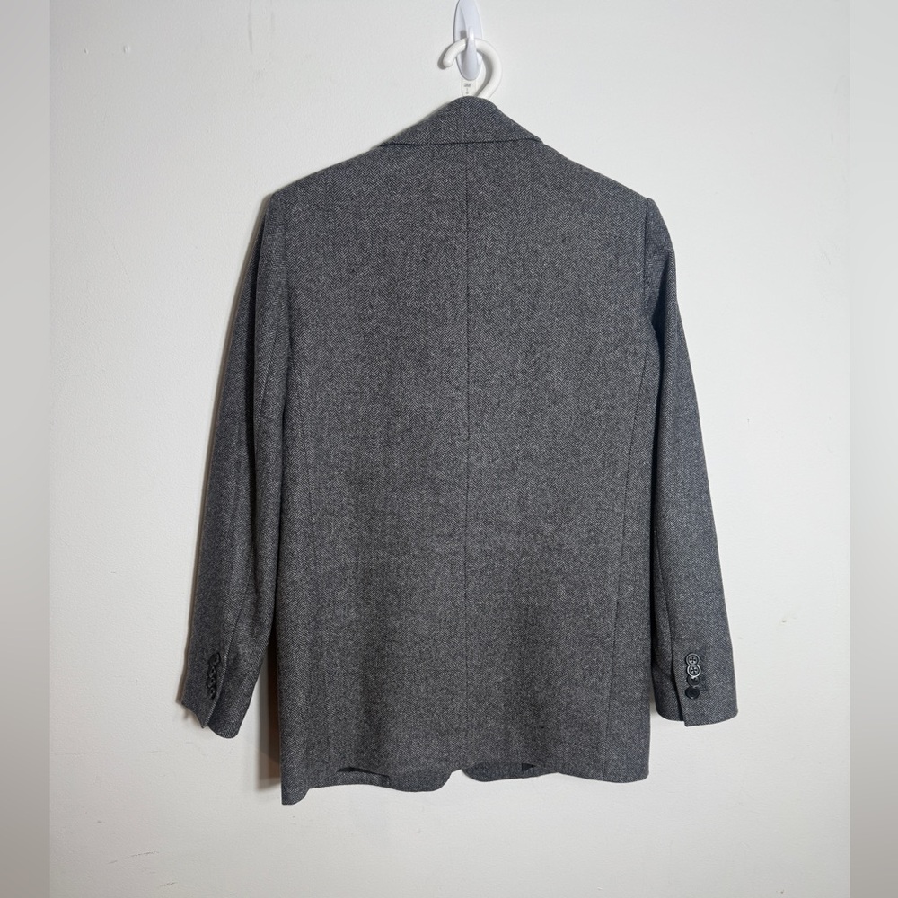 Everlane Houndstooth Gray Wool Double Breasted Ov… - image 5